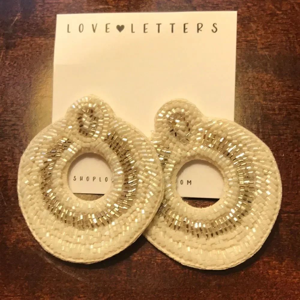 (5/$25) Love Letters Beaded earrings, BNWOT